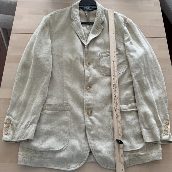 Polo Ralph Lauren Blazer Mens Medium 100% Linen Sport Coat Chore Unstructured - Picture 9 of 10